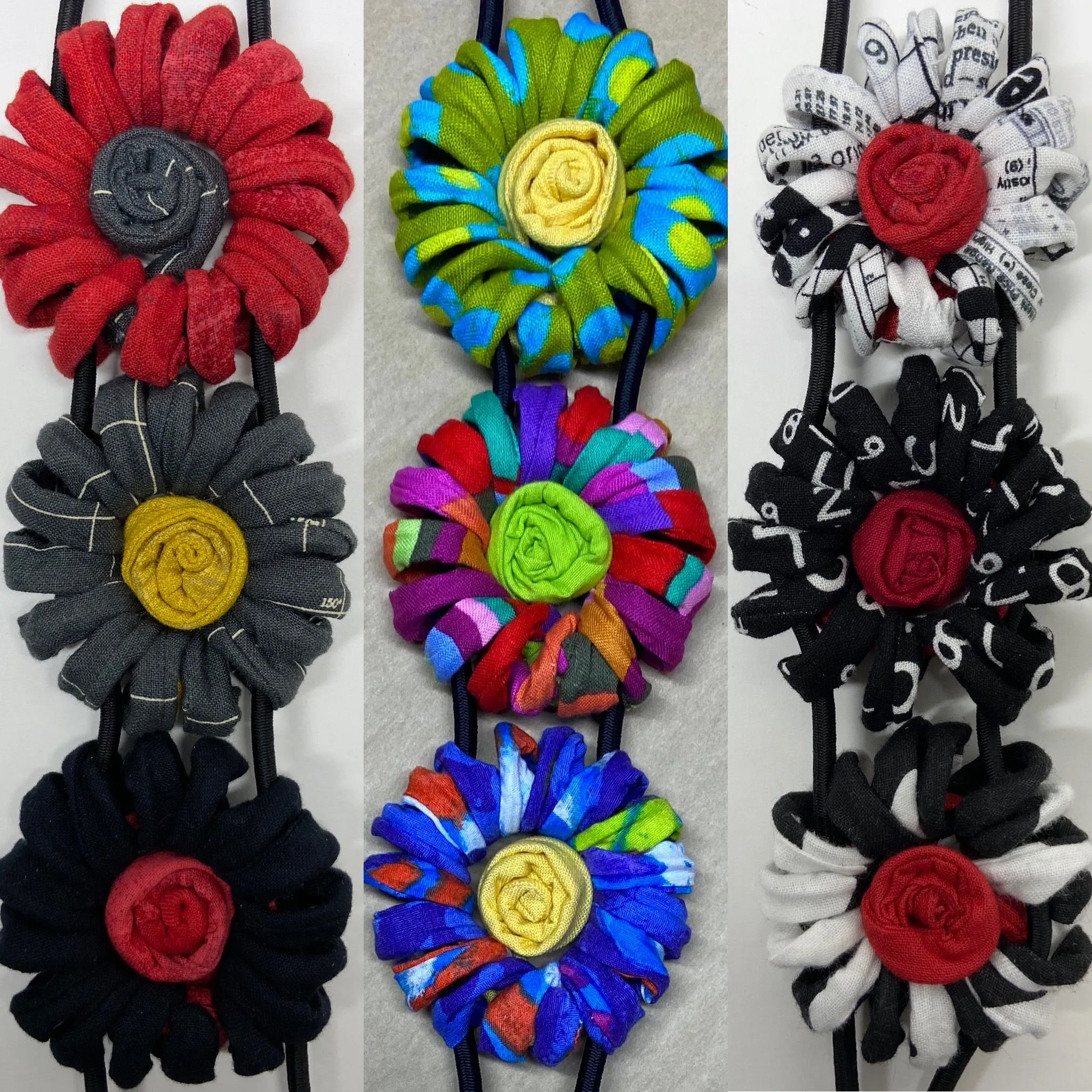 FICKLESTICKS Stacked Mums Bolo - BLACK AND WHITE (BLACK CENTER) (NOT MULTI)