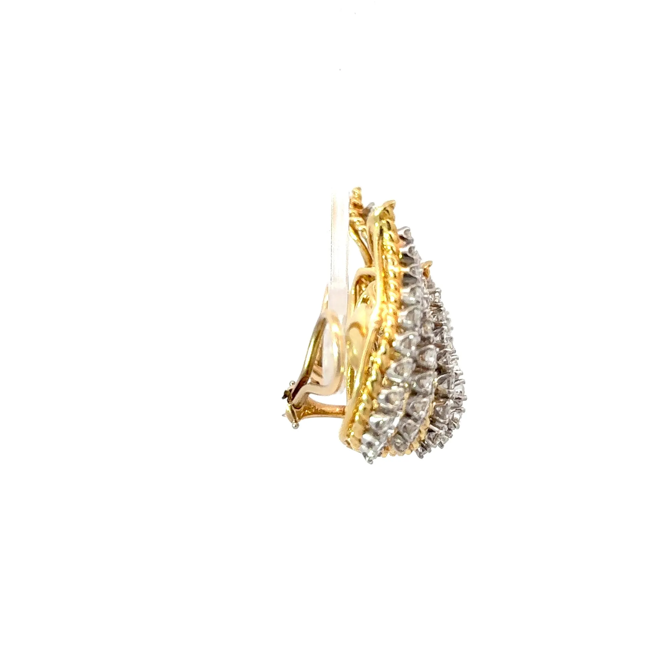 Flame Diamond Earrings Platinum and 18K Yellow Gold