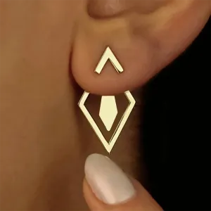 Geometric Gold Statement Earrings