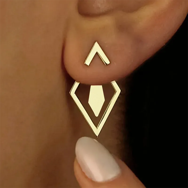 Geometric Gold Statement Earrings