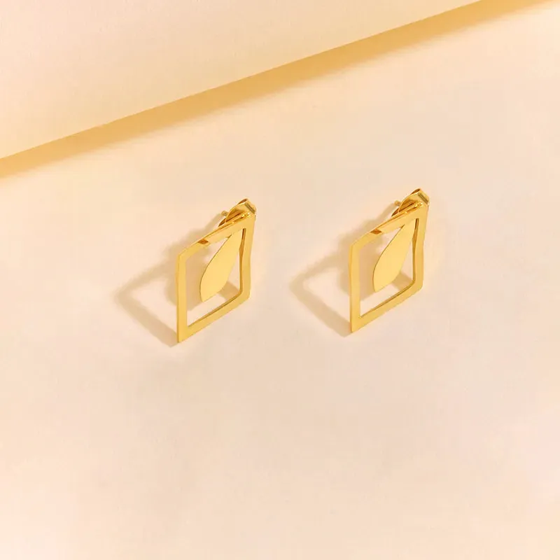 Geometric Gold Statement Earrings
