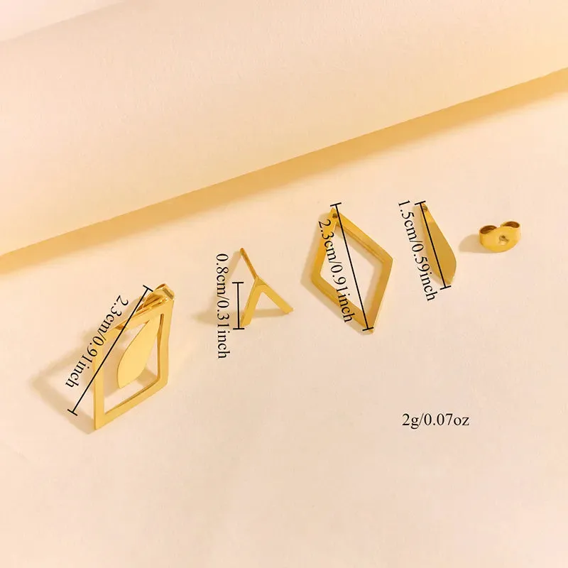 Geometric Gold Statement Earrings