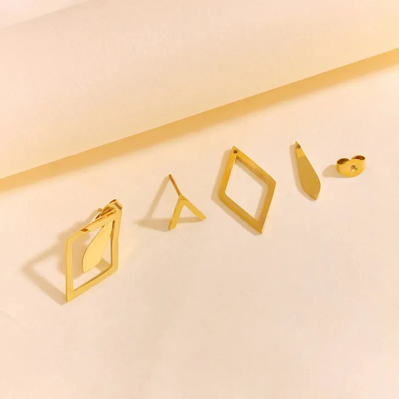 Geometric Gold Statement Earrings