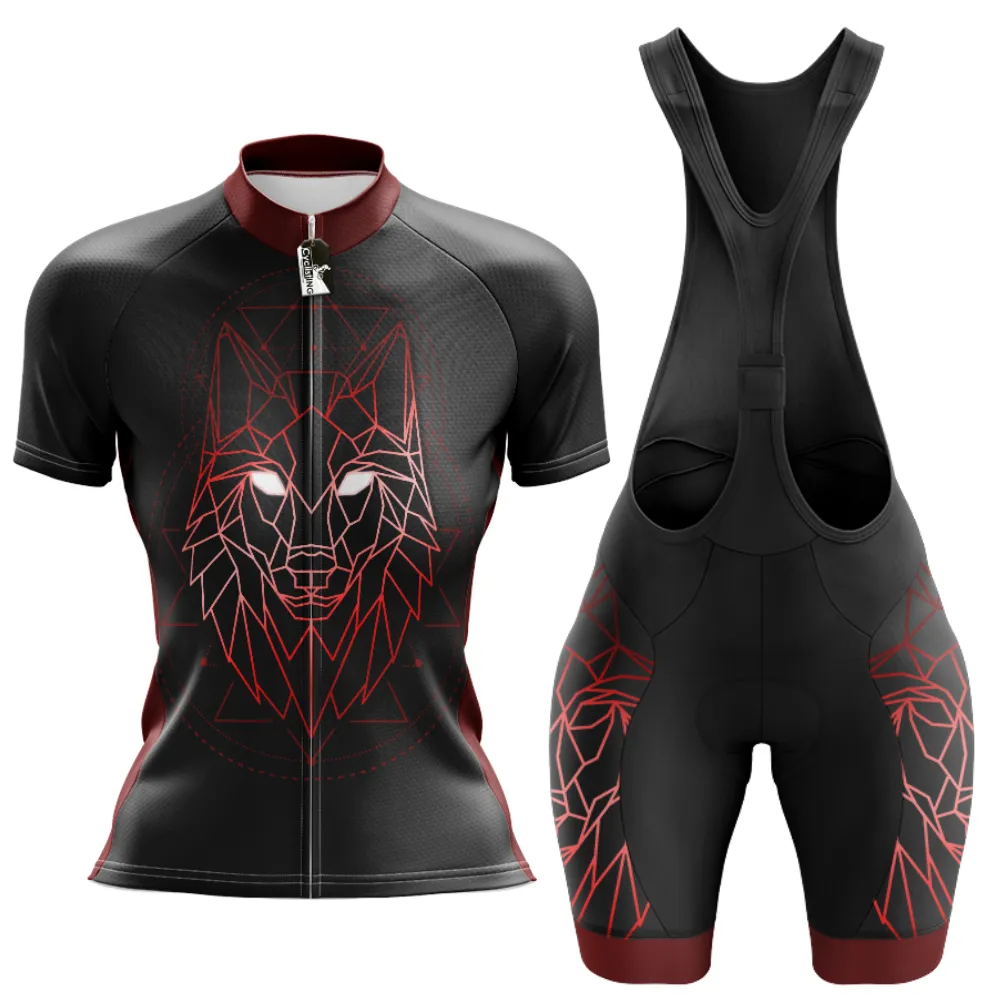 Geometric Wolf Cycling Kit