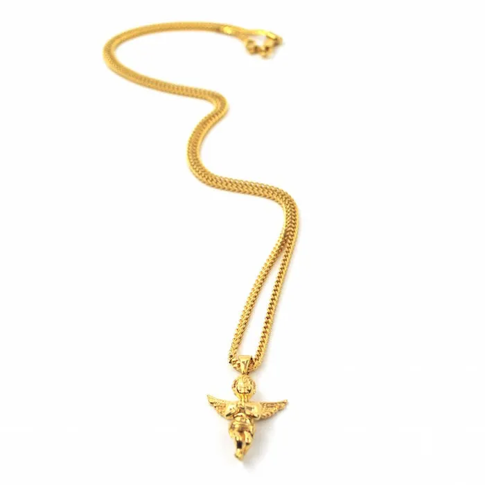 Gold Gods Angel & Cuban Link Set