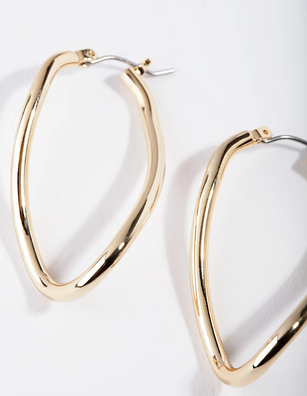 Gold Plated Organic Hoop Earrings