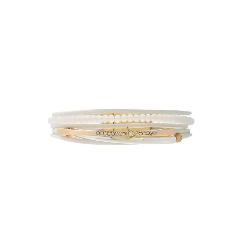 Golden Arrow Of Wisdom Leather Bracelet