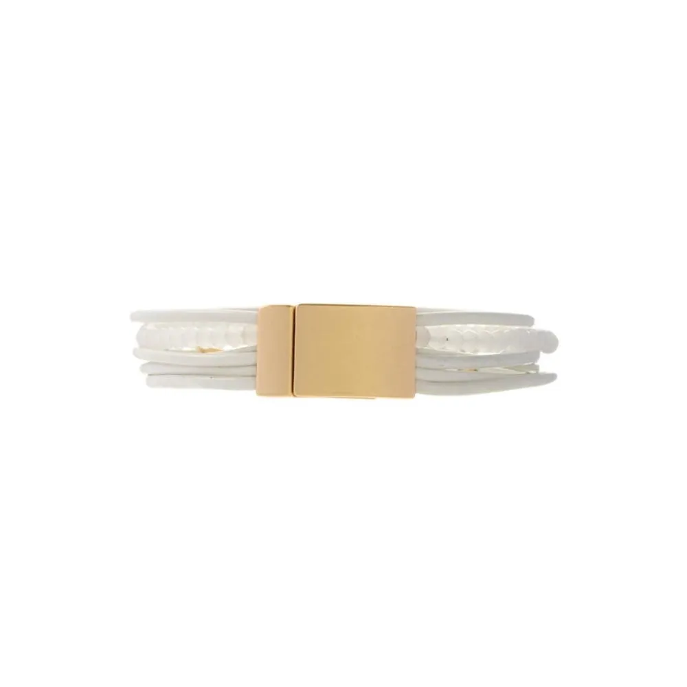 Golden Arrow Of Wisdom Leather Bracelet