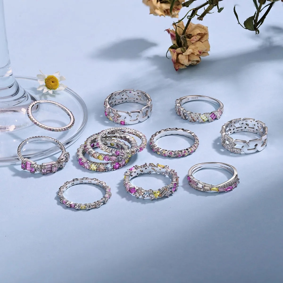 [Goodv]Charming Colorful Round Cut Daily Ring