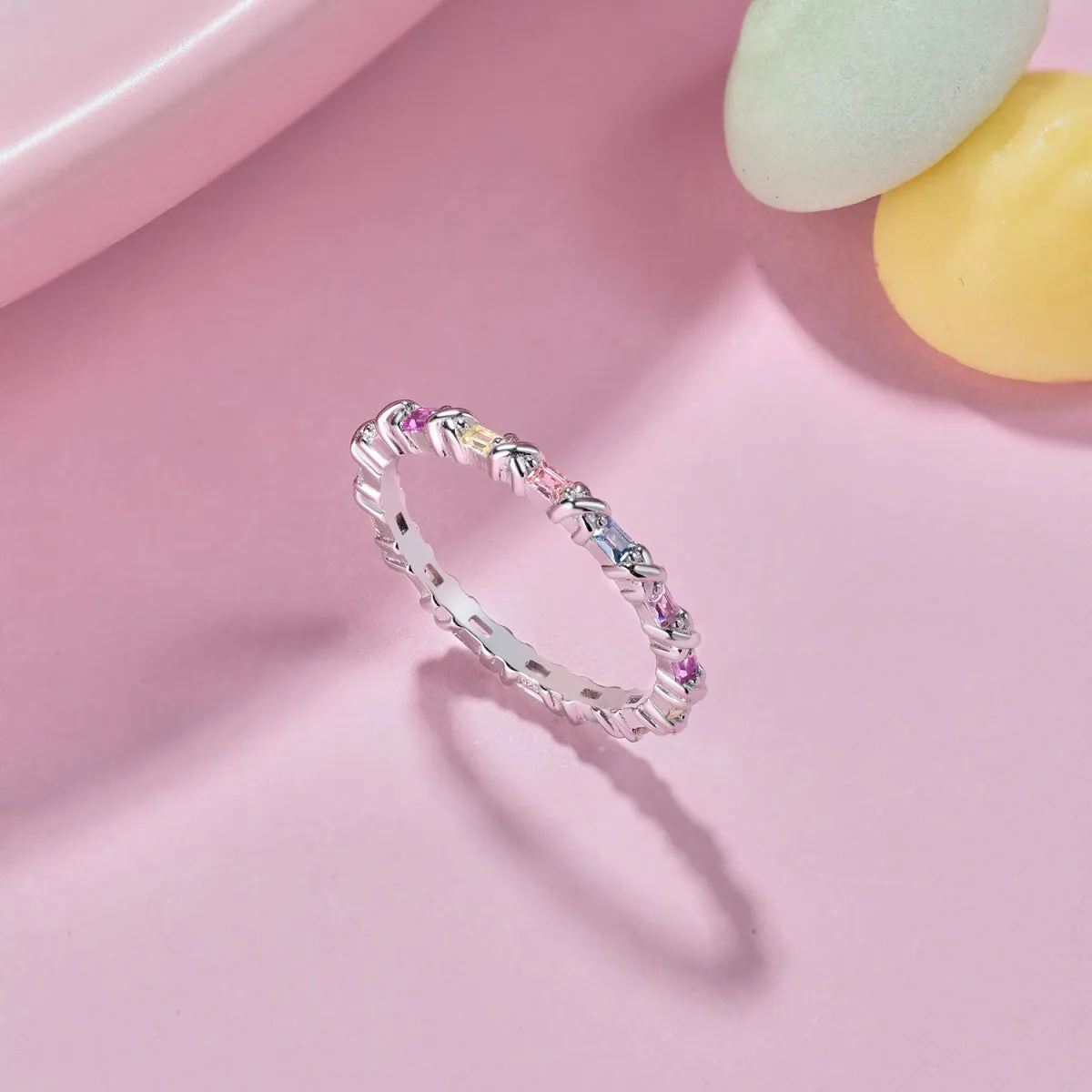 [Goodv]Charming Colorful Round Cut Daily Ring