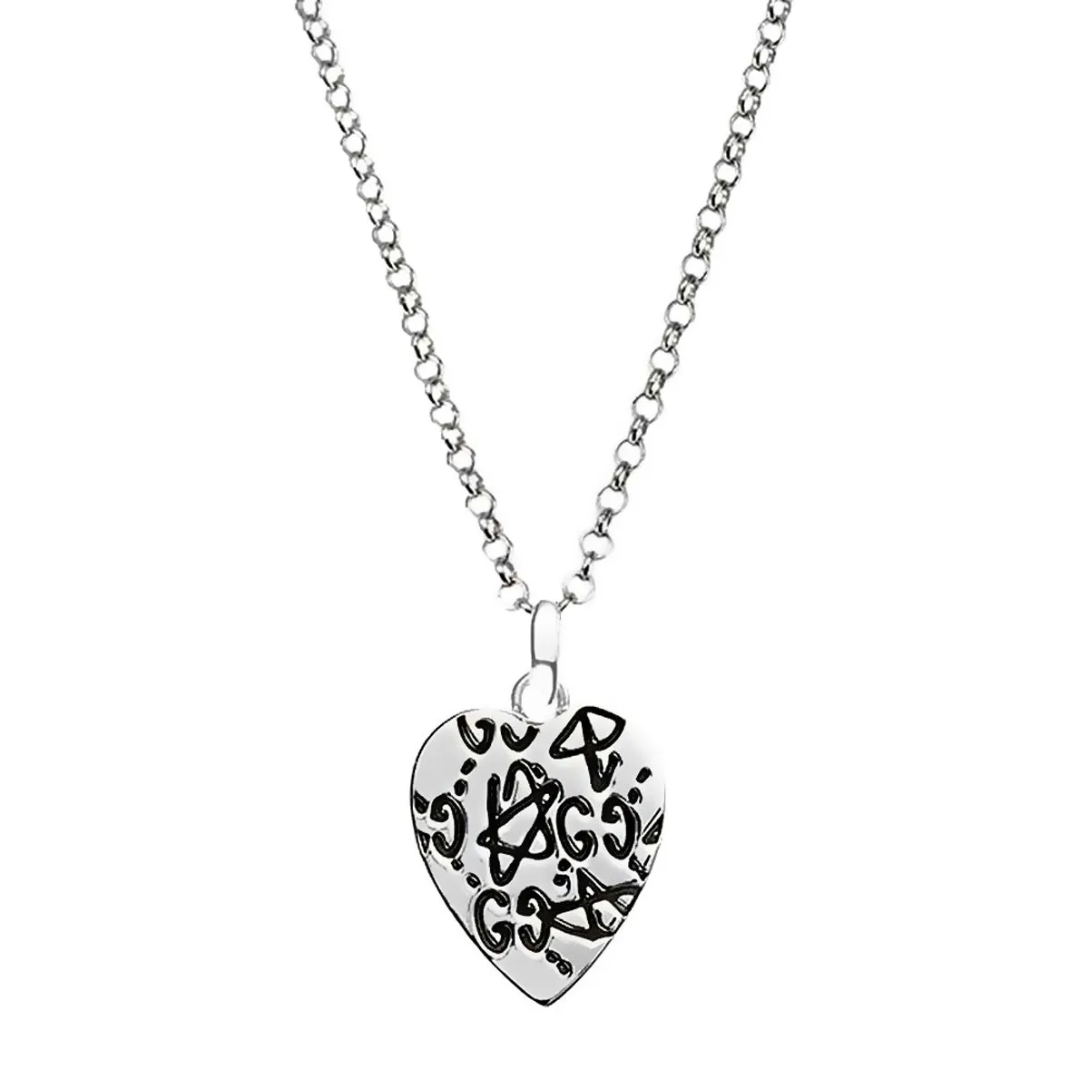 Gucci Ghost Heart Silver Necklace