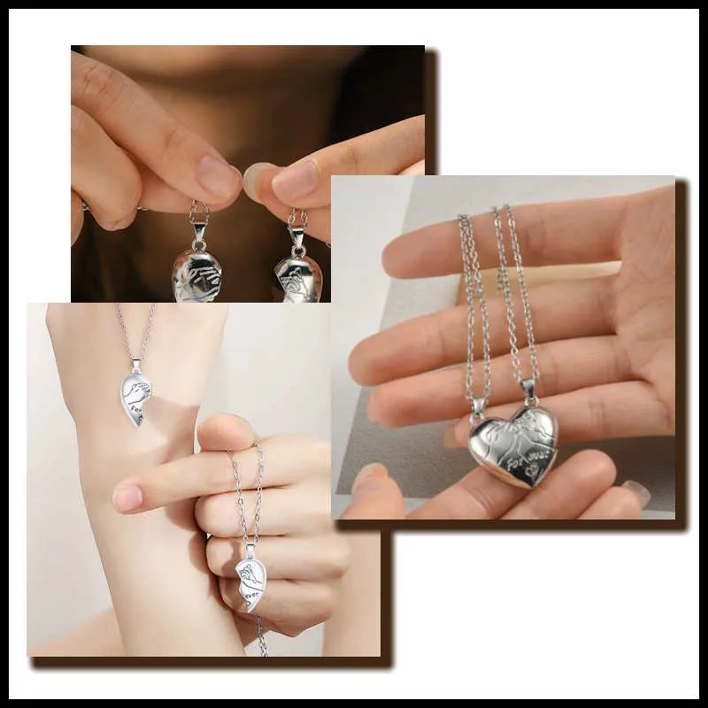 Half Heart Magnet Necklace for Couples