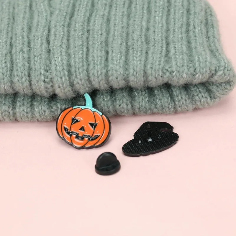 Halloween Ghost Pumpkin Collar Pin Alloy Dripping Oil Brooch