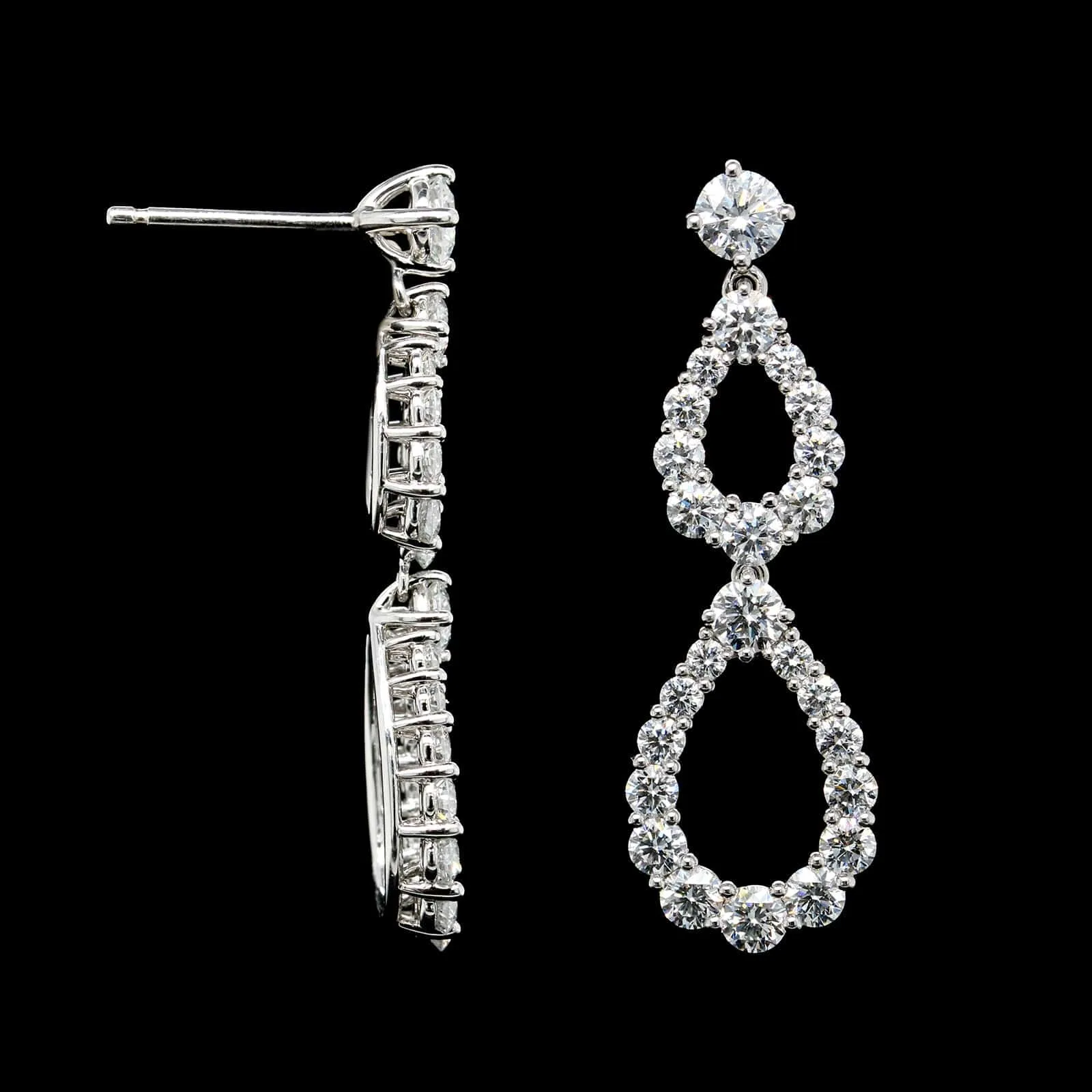 Harry Winston Platinum Estate Diamond Double Loop Earrings