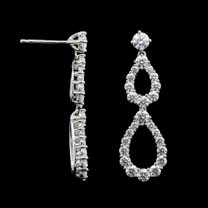 Harry Winston Platinum Estate Diamond Double Loop Earrings