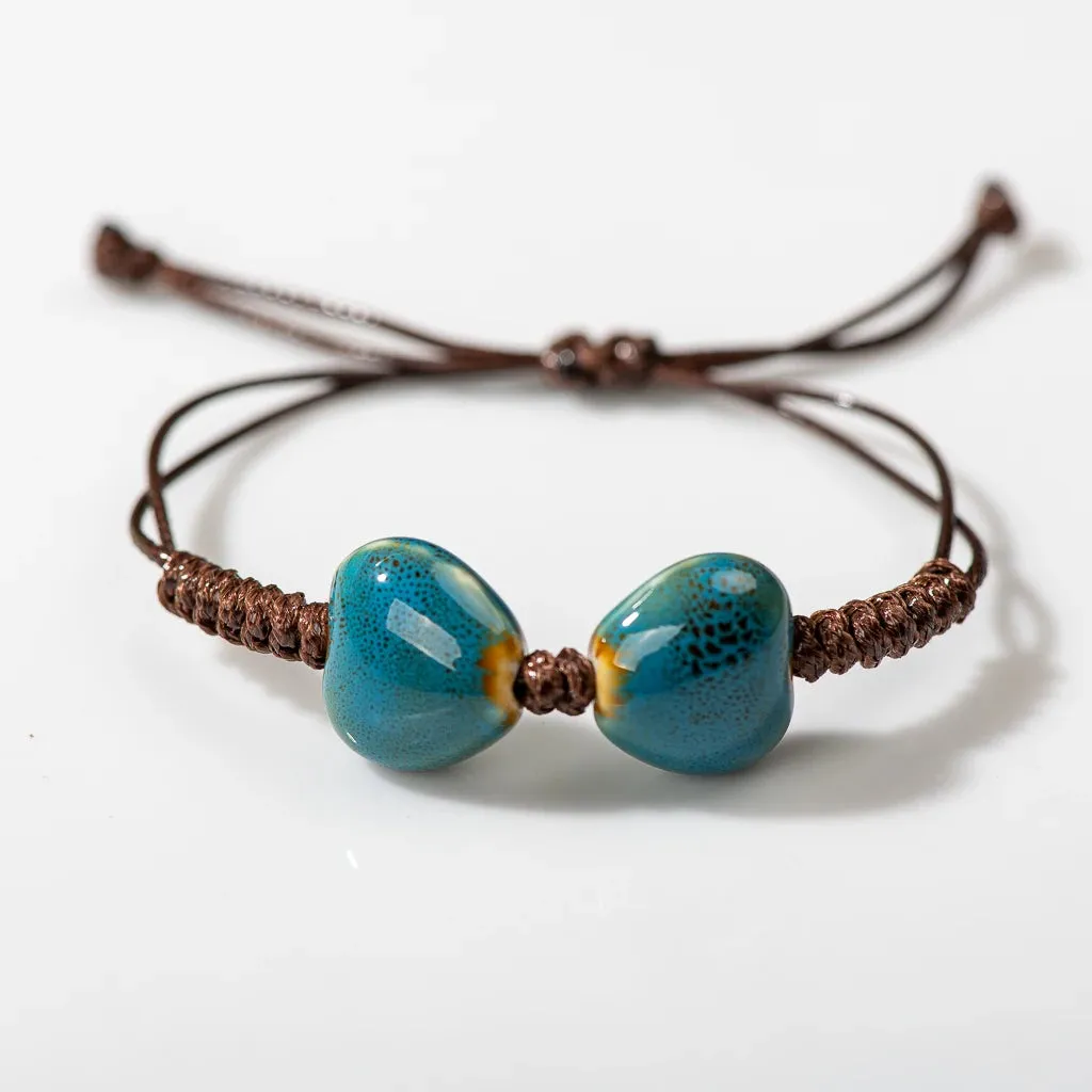 Heart Shape Ceramic Beads Bracelet Boho DIY Boho DIY Ceramics bracelets