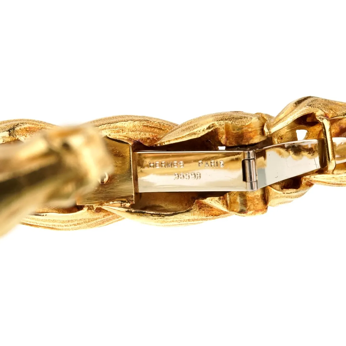 Hermes Horse Head Yellow Gold Bangle Bracelet