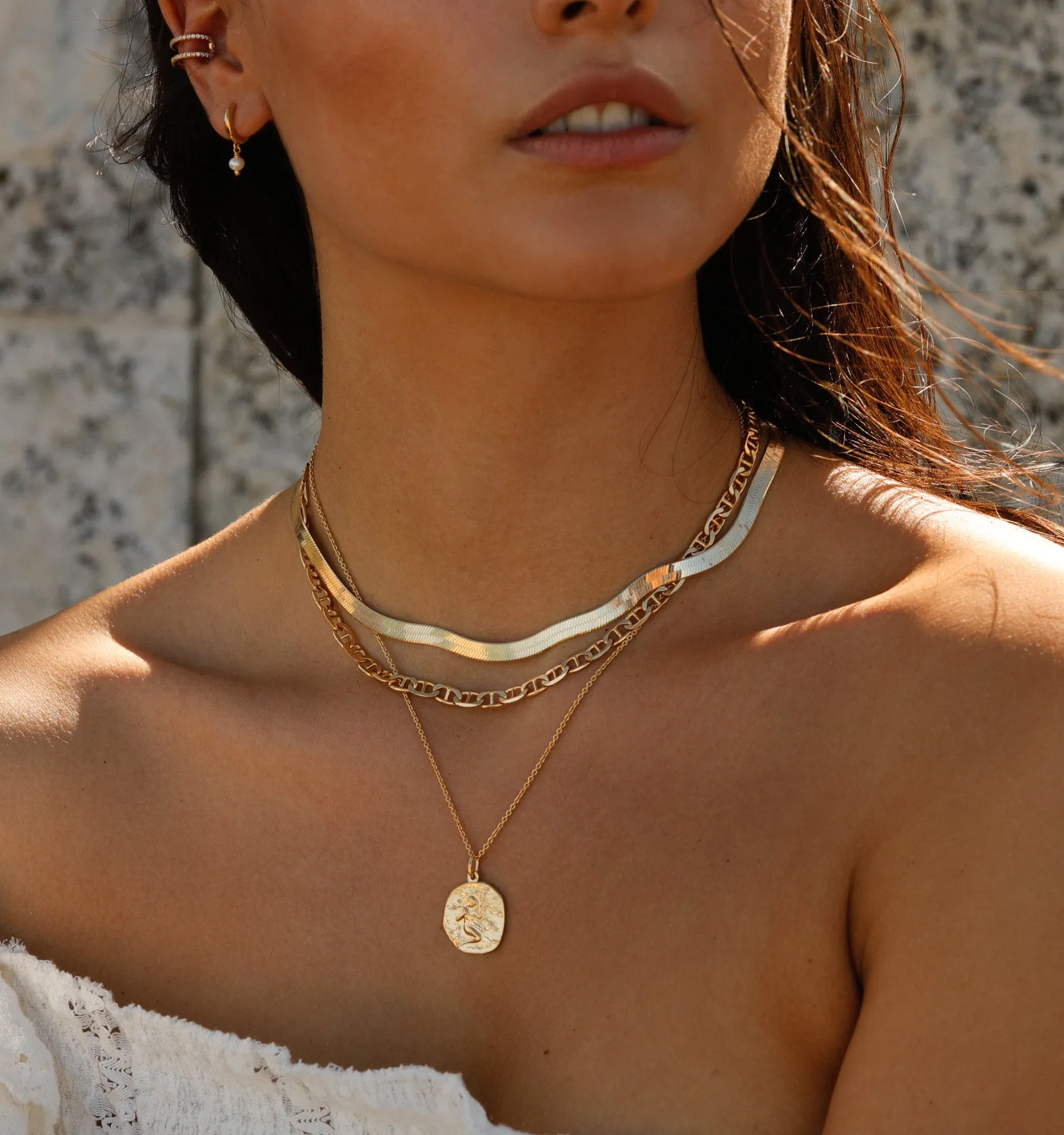 Herringbone Chain Necklace. 5mm