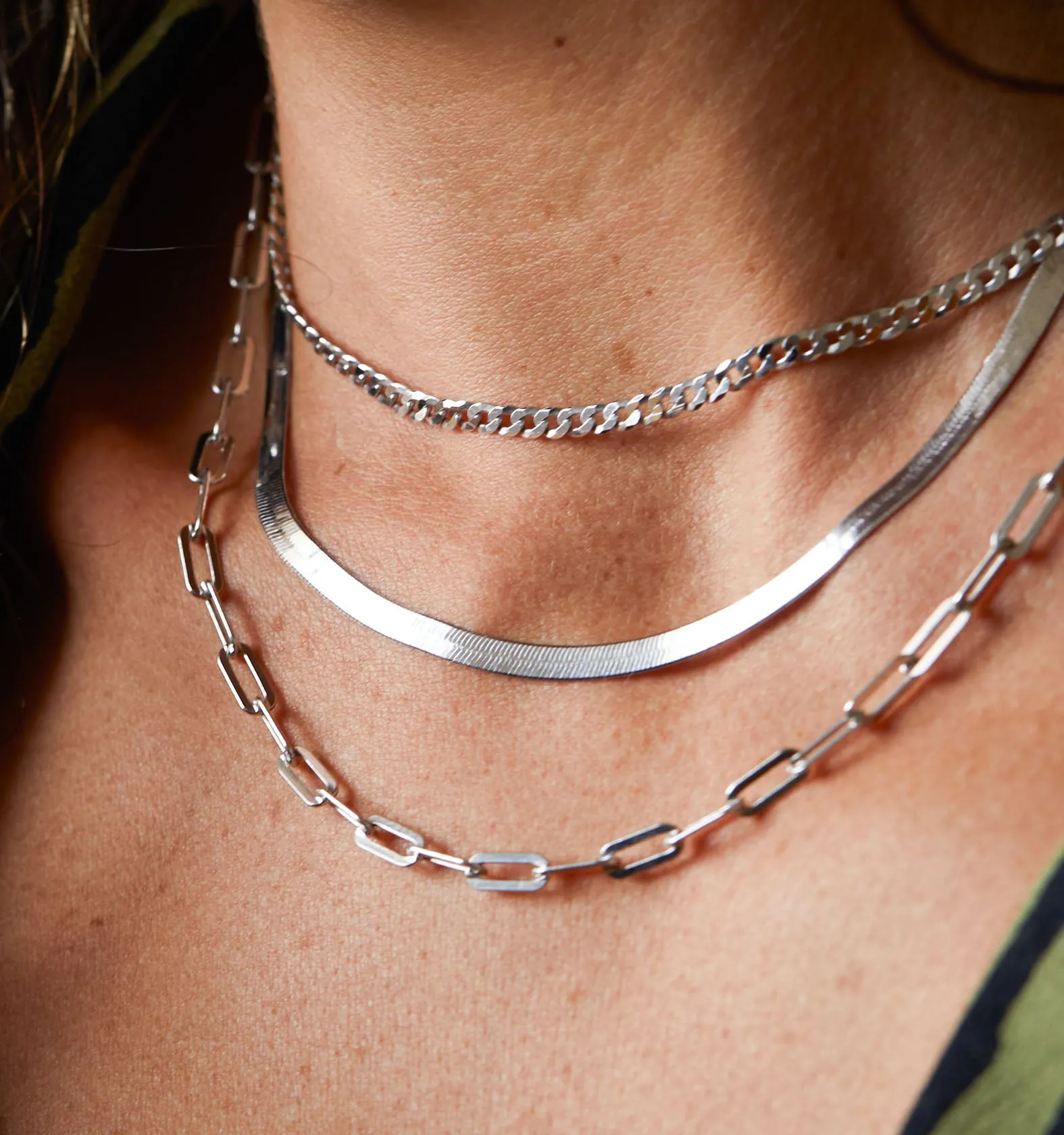Herringbone Chain Necklace. 5mm