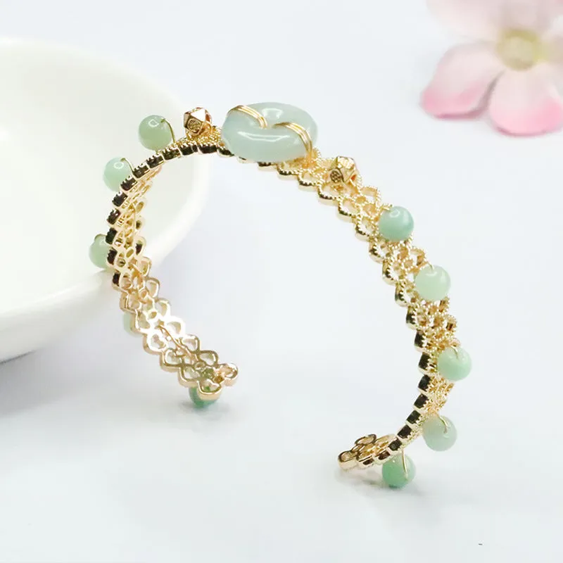 Jade Bracelets with Safety Buckle Closure