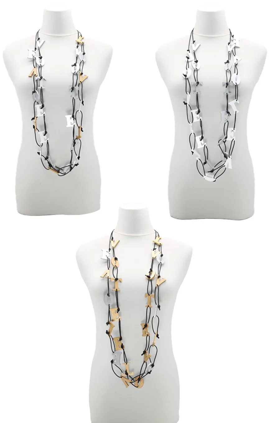 Jianhui London, VOTE/LOVE on Leatherette Chain Necklaces