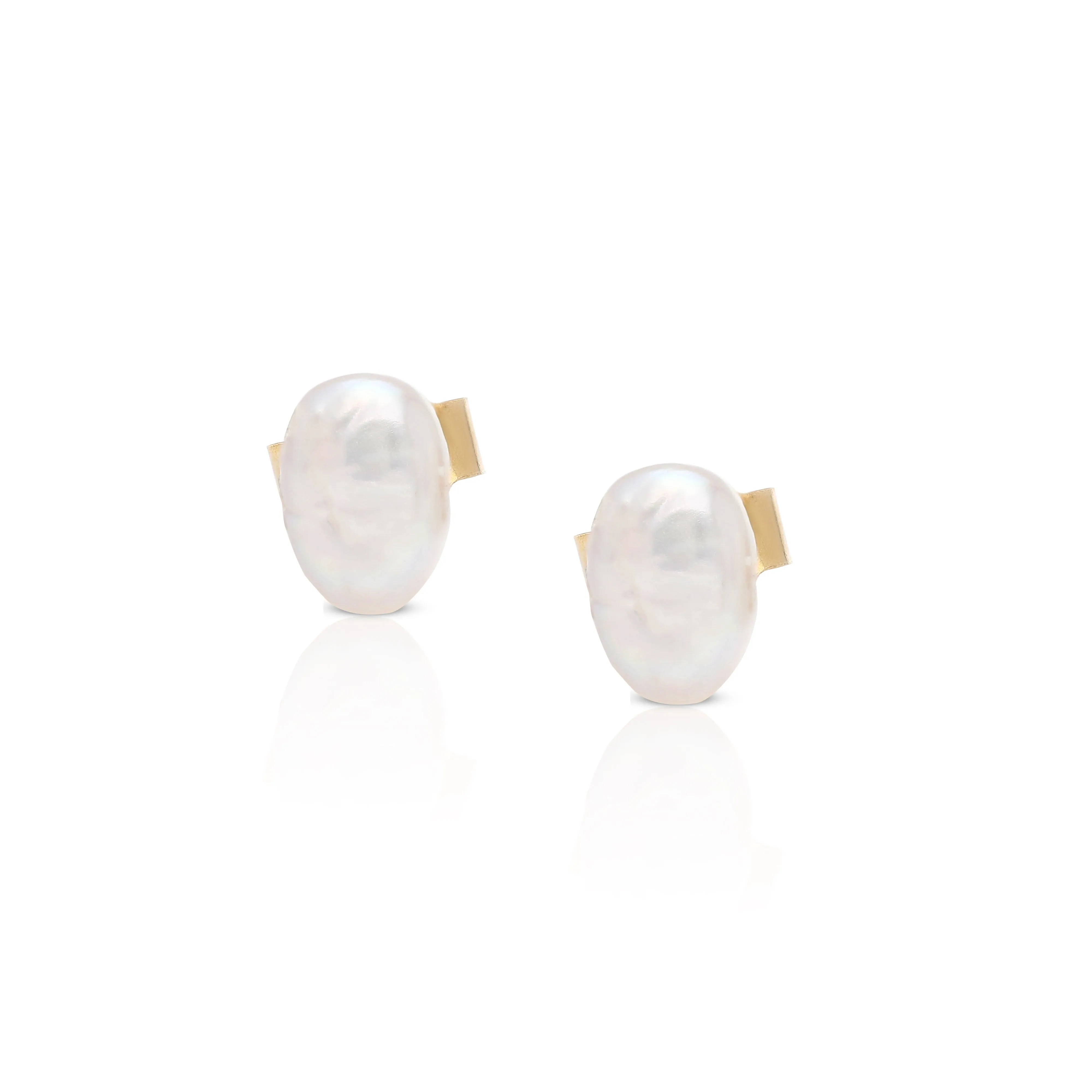 Keshi Pearl 14k Gold Studs