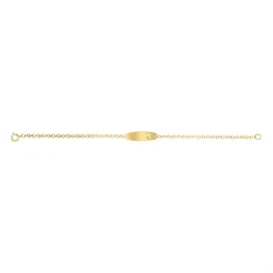 Kiddie Kraft 14KT Yellow Gold Filled and Diamond 6-inch Childrens ID Bracelet