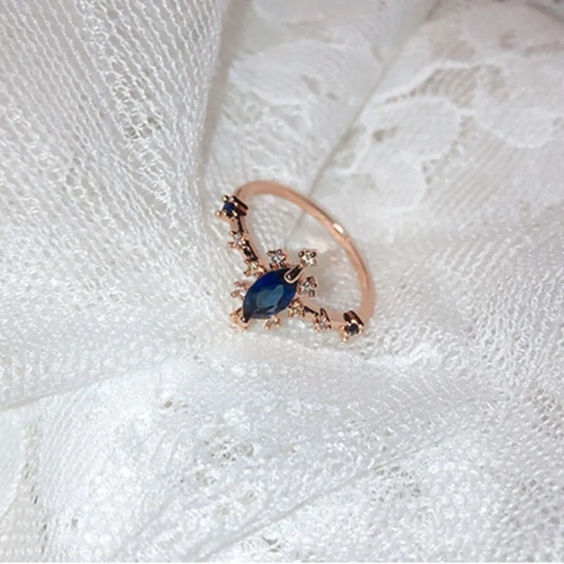Korean Fashion  Colorful Heart  Flower Cubic Zircon Adjustable Rings