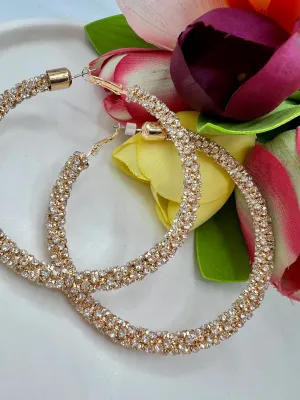 Krishell Gold Swarovski Brilliant Hoops