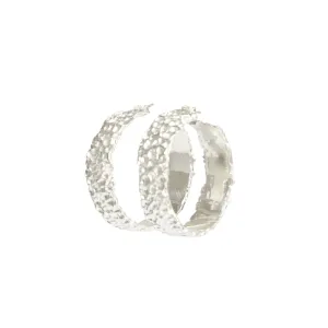 LARGE HAMMERED SILVER HOOPS