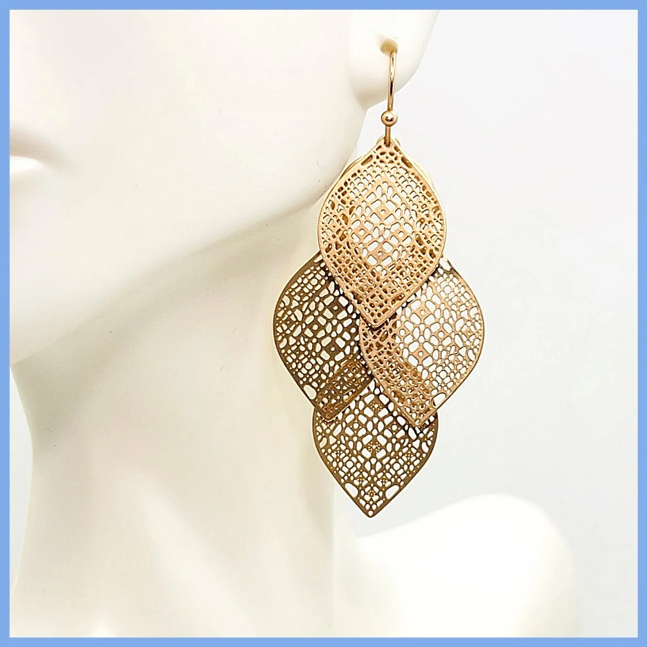 Laser Etch Dangly Earrings