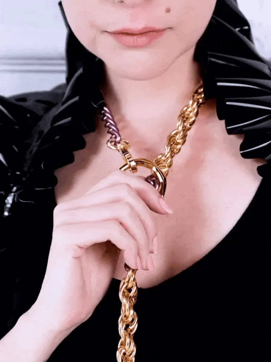 LAST ONE! FORBIDDEN DELUXE Necklace - Lilac & Gold