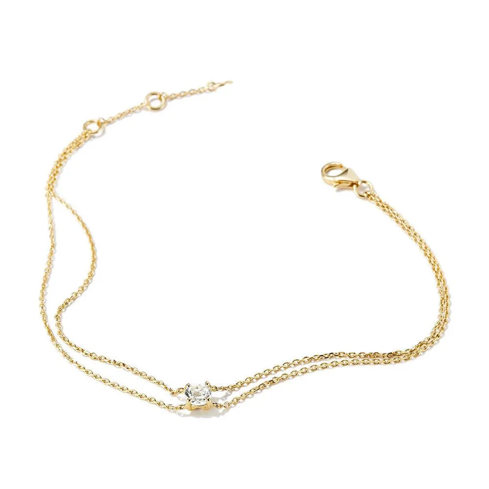 Layered Round White Sapphire Bracelet