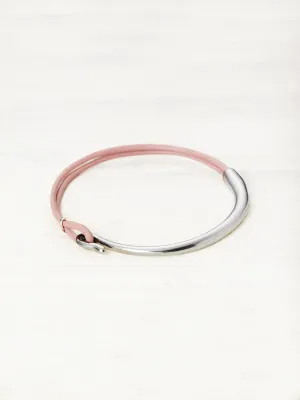 Leather Bar Bracelet - Dusty Rose