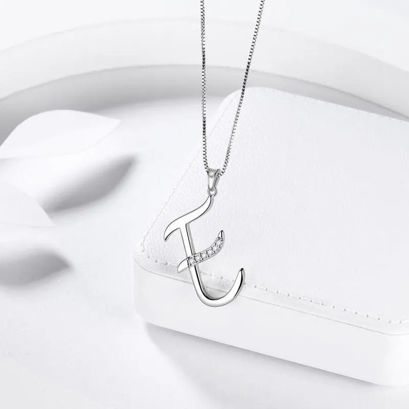 Letter Initial E Necklaces Pendant Women Girls Name Jewelry Gift 925 Sterling Silver