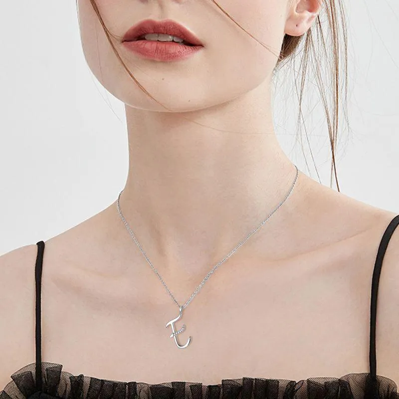 Letter Initial E Necklaces Pendant Women Girls Name Jewelry Gift 925 Sterling Silver