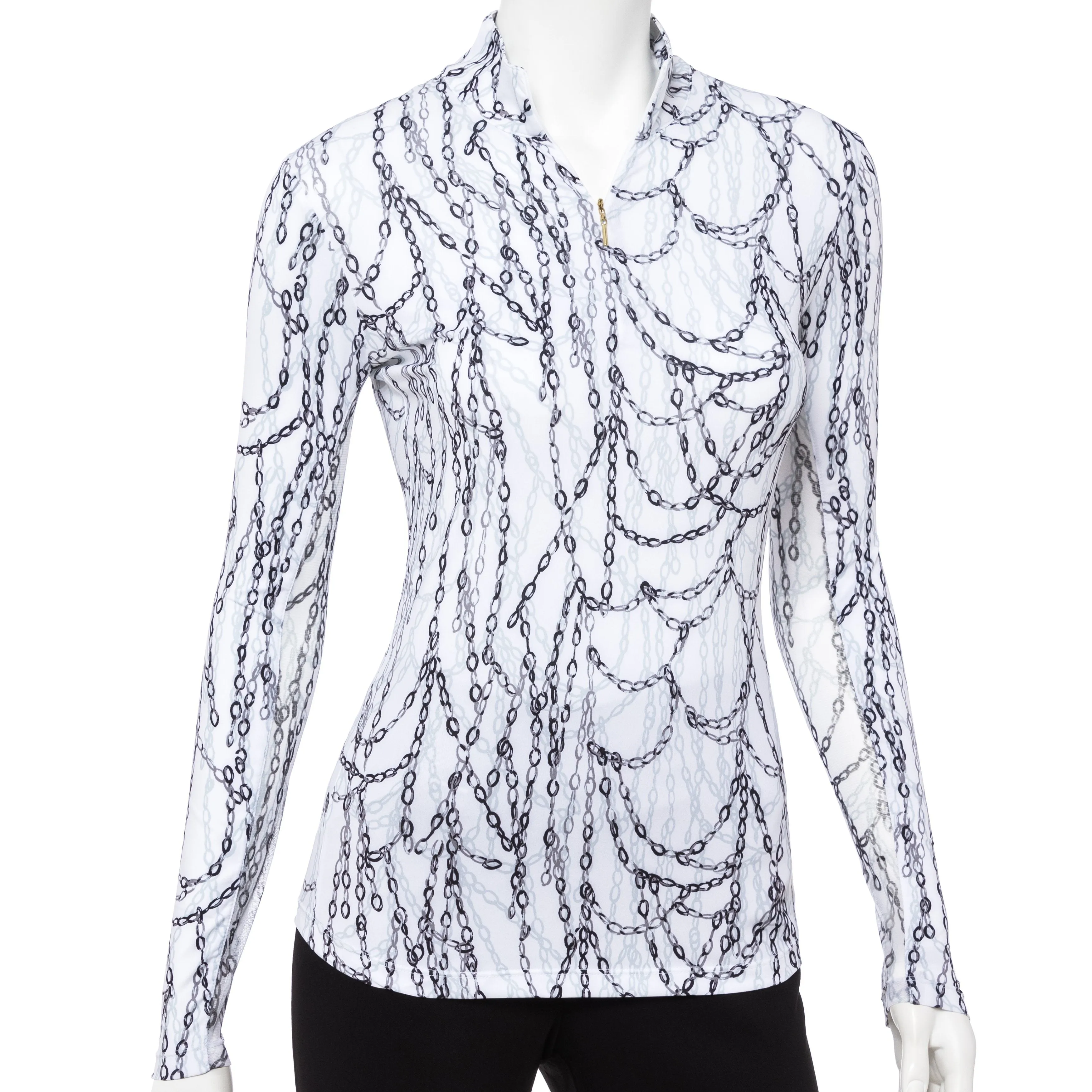LONG SLEEVE CASCADING CHAINS PRINT ZIP - SALE