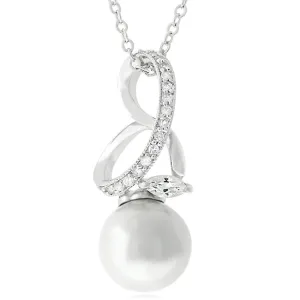 LOVCIA Exquisite Pearl Rhodium-Plated Necklace