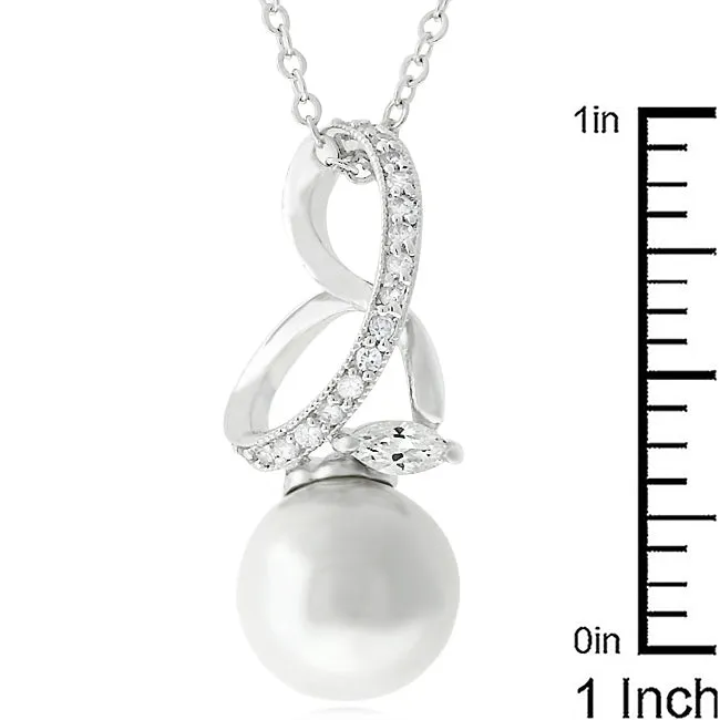 LOVCIA Exquisite Pearl Rhodium-Plated Necklace