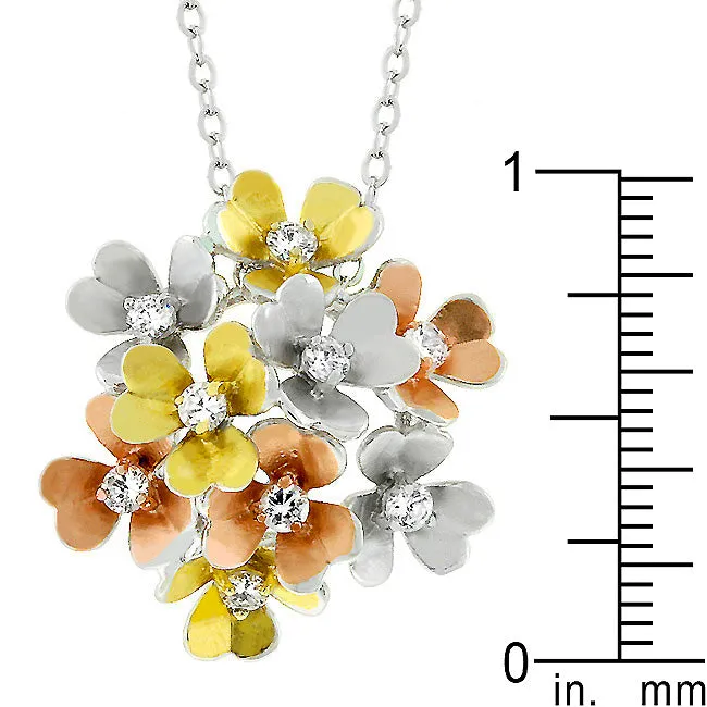 LOVCIA Jewelry Glamorous Rose Gold & Silver Bloom Necklace