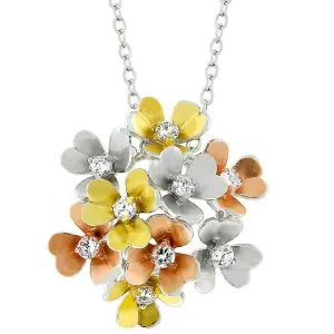LOVCIA Jewelry Glamorous Rose Gold & Silver Bloom Necklace