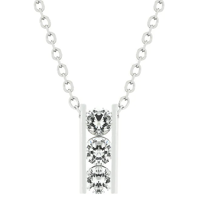 LOVCIA Jewelry Triple Stone Cubic Zirconia Pendant