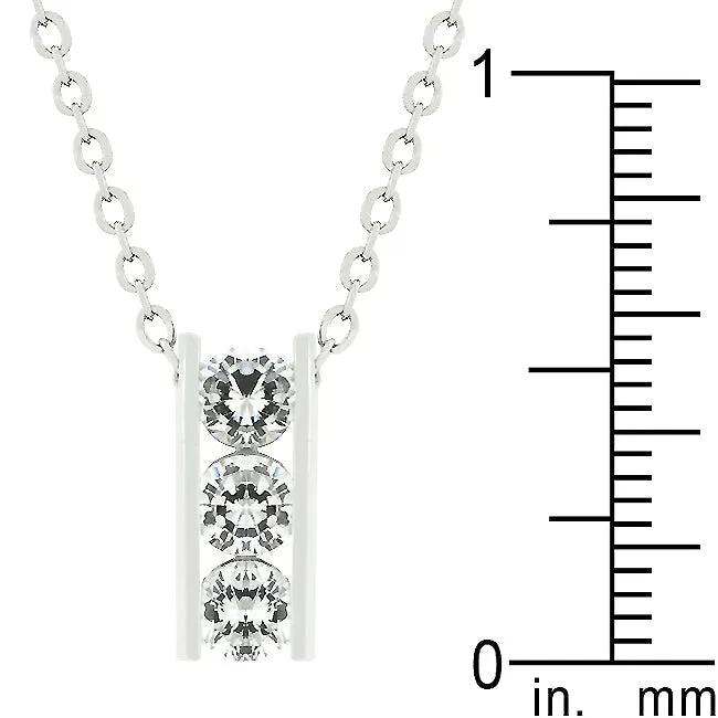 LOVCIA Jewelry Triple Stone Cubic Zirconia Pendant