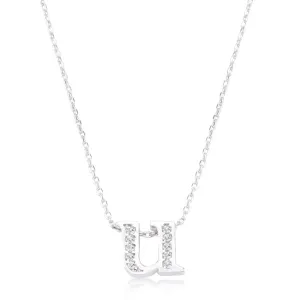 LOVCIA Sparkling Cubic Zirconia U Letter Initial Necklace