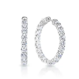 Lulu 1 inch 9 Ct Round Lab Diamond Hoops Earring 14k White