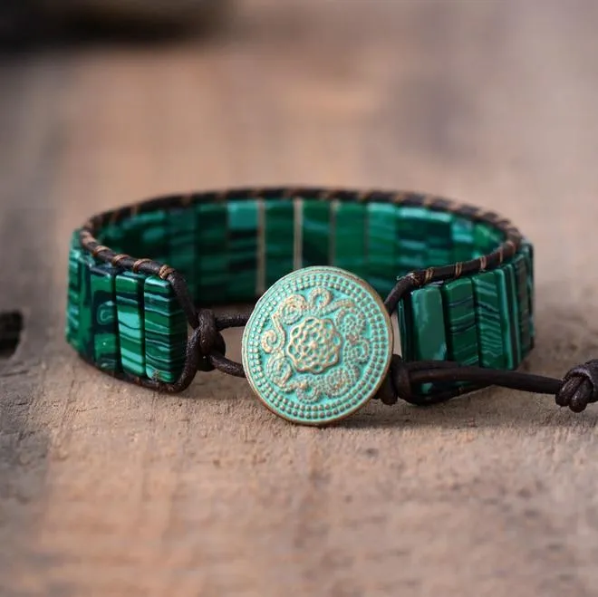 Malachite Natural Stone Wrap Bracelet