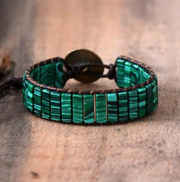 Malachite Natural Stone Wrap Bracelet