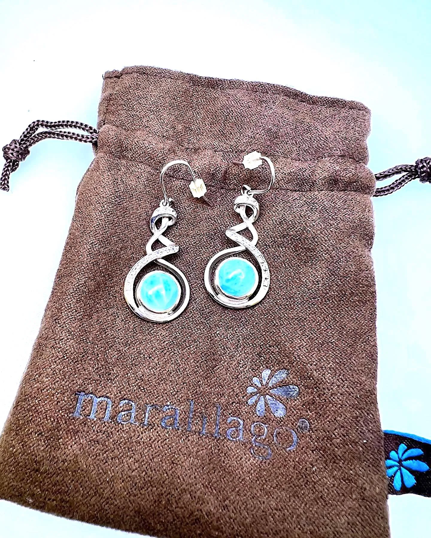 MARAHLAGO LARIMAR DANTE EARRINGS
