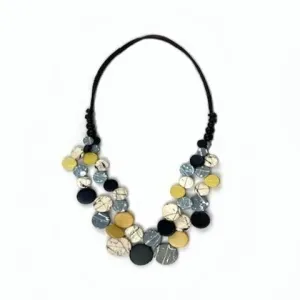 Margiela black, gray, white and yellow splattered necklace