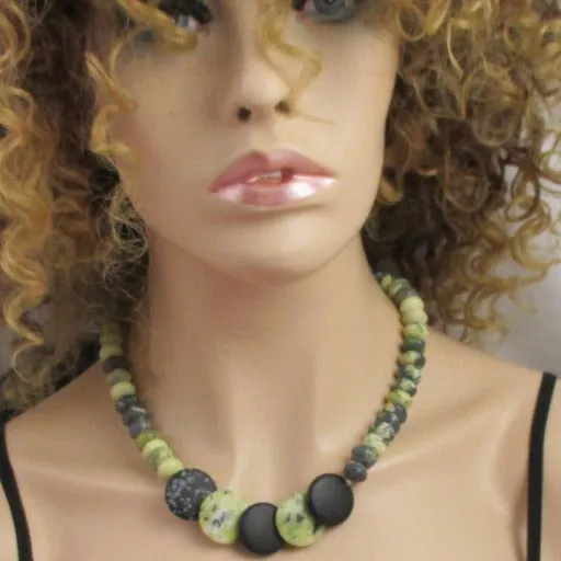 Matte Natural Yellow Turquoise Necklace
